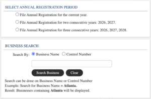 The Georgia Secretary of State allows you to file your Annual Registration for up to 3 years at once.